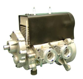bicylindrical engine: it's very light and compact